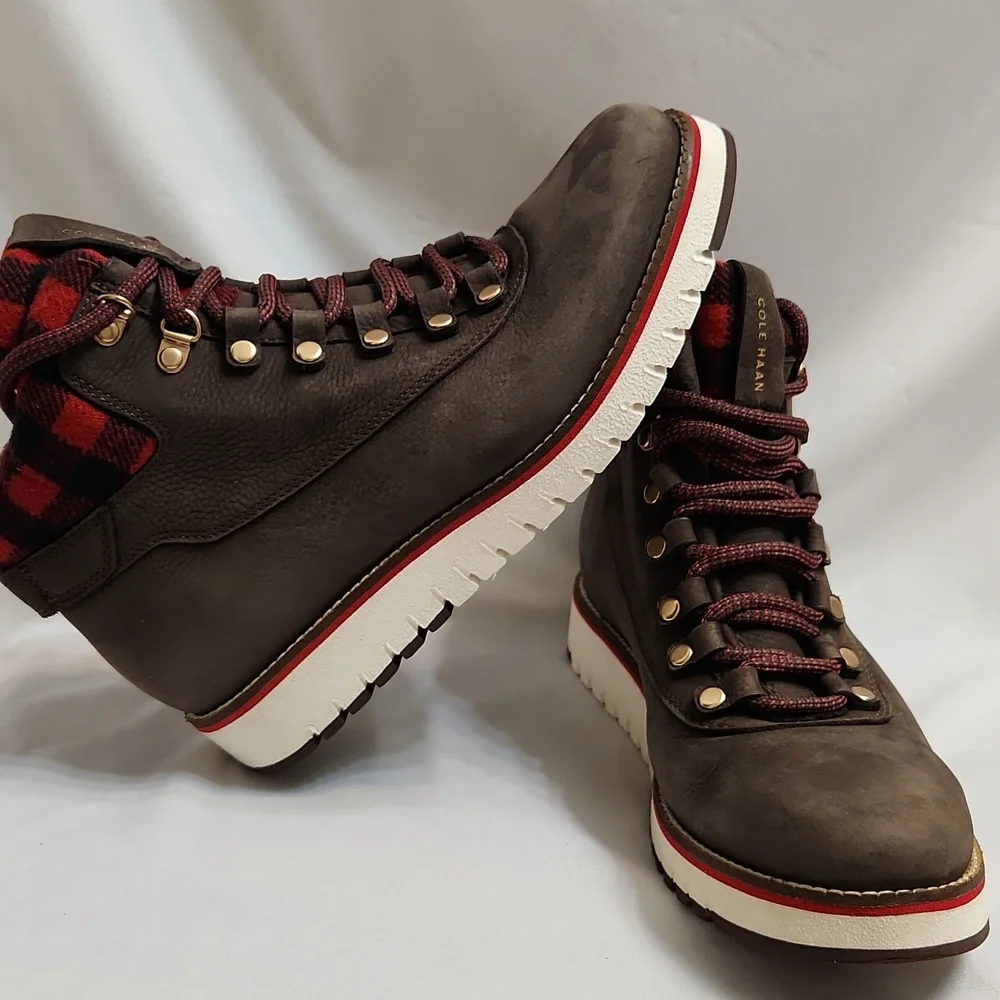 Cole Haan Grand Explore Brown and Red Suede Boots (W Size 7.5)